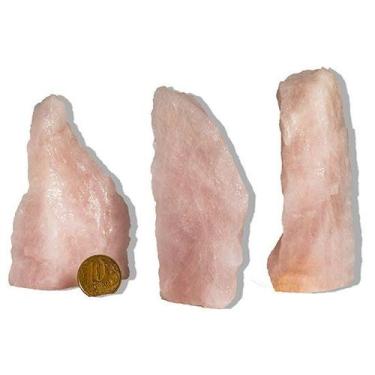 Imagem de 10 Cristal Rosa Pedra Pé Serrado 100 a 200g 5 a 10cm Tipo B - Cristais