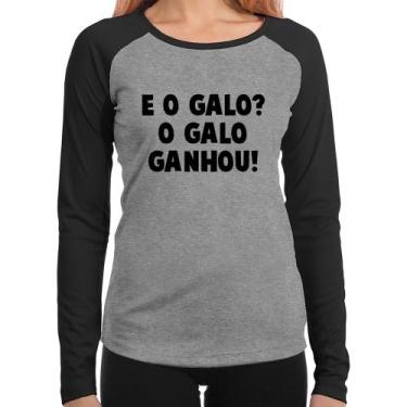 Imagem de Baby Look Raglan E o galo O galo ganhou! Manga Longa - Foca na Moda, C