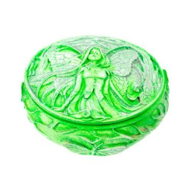 Imagem de Porta Joias Fada Verde 9 cm em Resina - Lua Mística - 100% Original - 