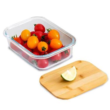 Imagem de Pote Hermético De Vidro 660ml Tampa Bambu - Marmita - Dolce - Dolce Ho