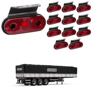 Imagem de 12 Lanterna Lateral Randon LED Rubi c/ Suporte - Fio - DW Componentes