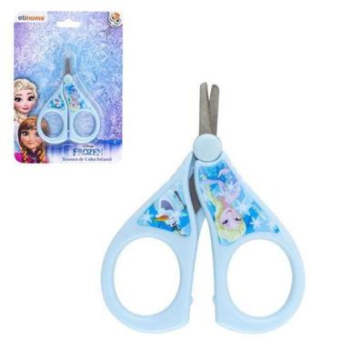 Imagem de Tesoura De Unha Infantil De Inox Cabo De Plastico Azul Frozen 8X6Cm - 