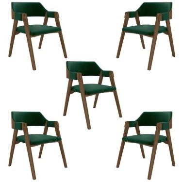 Imagem de Kit 5 Cadeiras Sala de Jantar e Jogos Carteados Madeira Maciça Poker V