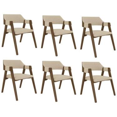 Imagem de Kit 6 Cadeiras Sala de Jantar e Jogos Carteados Madeira Maciça Poker L