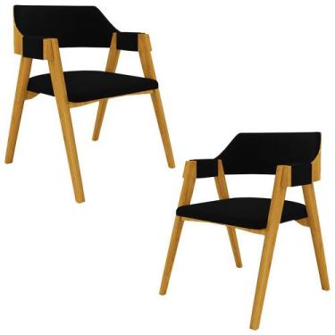 Imagem de Kit 2 Cadeiras Sala de Jantar e Jogos Carteados Madeira Maciça Poker V