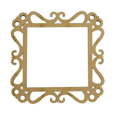 Imagem de Aplique Moldura Quadrada Arabesco 10cm MDF Cru Madeira - Atacadão do A
