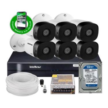Imagem de Kit Cftv 6 Câmeras 1120B Bullet 720P Dvr 8 Canais Intelbras Mhdx + Hd