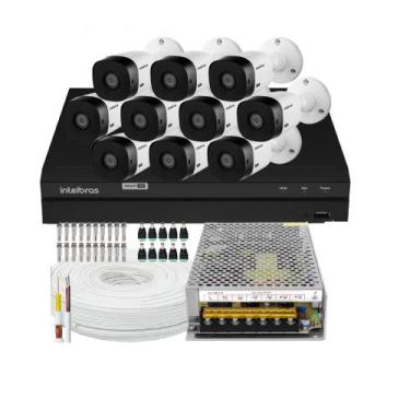 Imagem de Kit 10 Câmeras Intelbras Multi Hd 20m Vhc 1120b Dvr Mhdx 1216 S/HD
