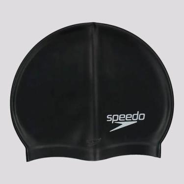 Imagem de Touca de Natação Speedo Junior Silicone Preta, Único