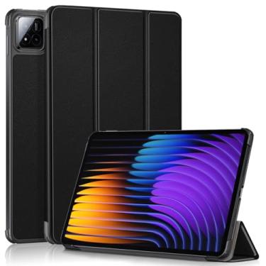 Imagem de Gylint Capa para Xiaomi Pad 7 / Xiaomi Pad 7 Pro 11,2 polegadas 2024, capa dobrável de couro PU ultrafina com suporte para Xiaomi Pad 7 / Pad 7 Pro preta
