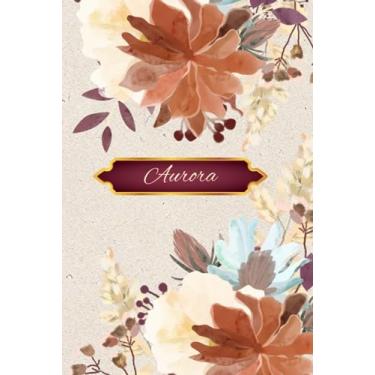 Imagem de "Aurora" Personalized Journal: Gift | Memories | Diary | Floral Motif | A-Z Name-Themed Series