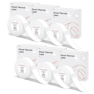 Imagem de Fitas de etiqueta D11 D110 D101, 6 rolos 0,59" x 1,96" (15 x 50 mm) adaptadas para Niimbot D11/D110/D101 papel de impressão de etiqueta, D11 papel adesivo térmico impermeável fita de etiquetagem D110