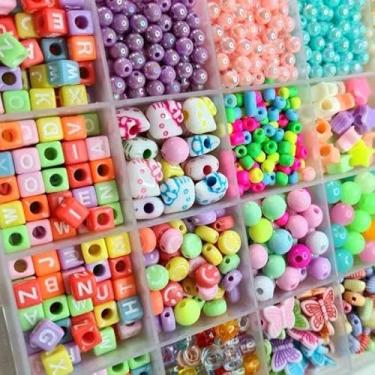 Imagem de DIY Montagem Criação - Colar Pulseiras Brincos - Kit 2000 Peças Miçanga - Brinquedo