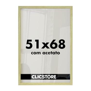 Imagem de Moldura Quadro 51x68 cm p/Quebra Cabeça Grow Puzzle 1000 peças Game Office Decoração Parede Sala Escritório c/Acetato (Carvalho)