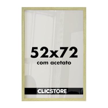 Imagem de Moldura Quadro 52x72 para Quebra Cabeça Grow Puzzle 1000 peças Quadro com Acetato para Decoração Parede Sala Escritório (Carvalho)