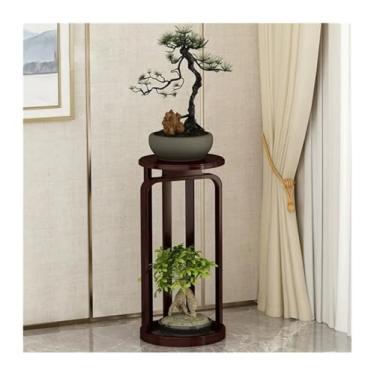 Imagem de LICONG-2020 Vaso tipo prateleira de flores bambu estilo chinês retro Chlorophytum Comosum suportes de armazenamento sala de estar organização de plantas racks vaso (cor: M)