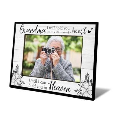 Imagem de OXRUN Porta-retrato para avó, presentes de memorial para perda da vovó, presentes de simpatia da avó, moldura de luto 10 x 15 cm para inserção de fotos de mesa - L03
