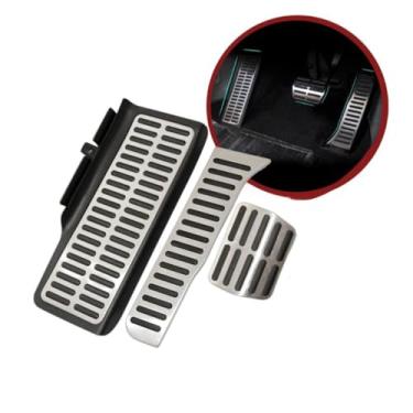 Imagem de Kit de Pedaleira para Compatível com Carros Jetta MK6 2011 a 2018, Preto e Prata, 3 Peças