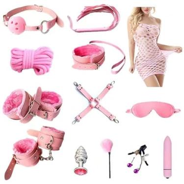 Imagem de LEQC bdsm restrições brinquedos sexuais 13pc conjunto de restrições de bondage kits de restrições de cama fetiche, jogo de bola de gangue, massageadores vibradores, kit de escravidão para casais sexo
