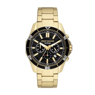 Imagem de Armani Exchange Relógio masculino com pulseira de aço inoxidável dourado e cronógrafo (modelo: AX1958), Dourado, Cronógrafo