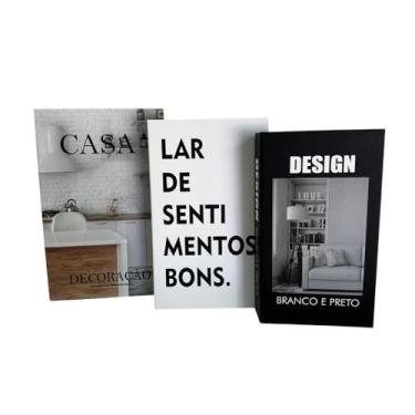 Imagem de Conjunto de 3 Caixas Livro Fake Decorativas para Decoração de Casa, Sala, Quarto, Porta Objetos Premium (Casa Decoração)