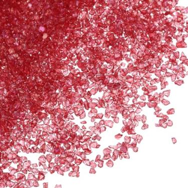 Imagem de PATIKIL Glitters de vidro triturado de 100 g, lascas de vidro irregulares coloridas de 2 a 3 mm, pedras de glitter de vidro grosso para arte de unhas, joias artesanais DIY, vermelho