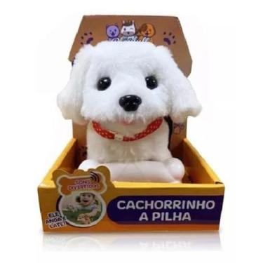 Imagem de Cachorro Playfull Pets Branco Com Osso  Anda e Late - Toyng
