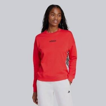 Imagem de Moletom Adidas Logo Linear Feminino Vermelho-Feminino