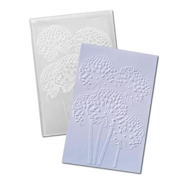 Imagem de DIYology Pastas em relevo de fundo de dente-de-leão 3D para fazer cartões, modelo de pasta em relevo de dente-de-leão florescendo para artesanato em papel faça você mesmo, scrapbook, decoração de