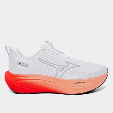 Imagem de Tênis Mizuno Base Prime Masculino, Branco, Vermelho, 39