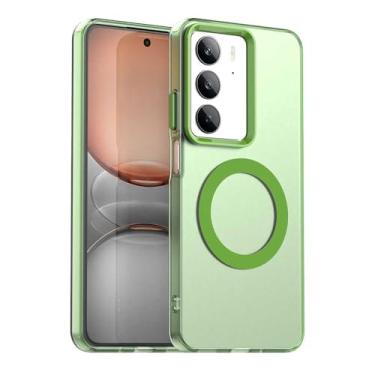 Imagem de Capa compatível com Realme C75 4G, compatível com Magsafe, capa magnética à prova de choque, compatível com Realme C75 4G capa verde