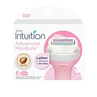 Imagem de Schick Intuition Refill, lâminas de barbear avançadas para mulheres | Refil de lâminas de barbear Intuition com manteiga de karité orgânica, 6 unidades (pacote com 1)
