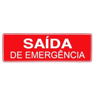 Imagem de Placa De Sinalização Acesso 10x30cm Saída De Emergência