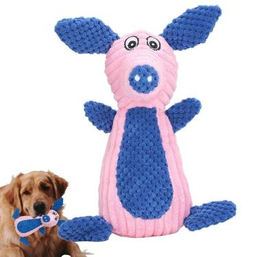 Imagem de Mordedor Pelucia Com Apito Caes Cachorro Gato Pet Brinquedo De Dentiçao Para Animais Som Interativo