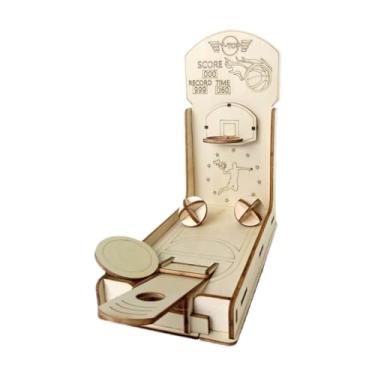 Imagem de TTETTZ Modelo de argola de basquete conjunto interativo conjunto de modelos mecânicos kit 3D Puzzle de madeira para meninos e meninas
