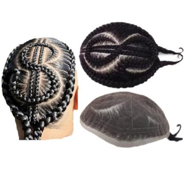 Imagem de N.L.W. Peruca Afro Trançada Para Homens, Peruca Afro Cacheada Hd Com Renda Suíça, Peças De Cabelo Para Homens, Sistema De Substituição De Cabelo Humano, Unidades De Prótese De Cabelo De Renda 8X10"