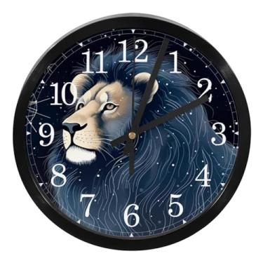 Imagem de LILINWAN Relógio de parede Leo Constellation 24 cm, silencioso, sem tique-taque, operado por bateria, para escritório, escola, quarto, casa