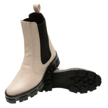 Imagem de Coturno Feminino Tratorada Bota Sola Alta Médio Botinha Blogueira Chel