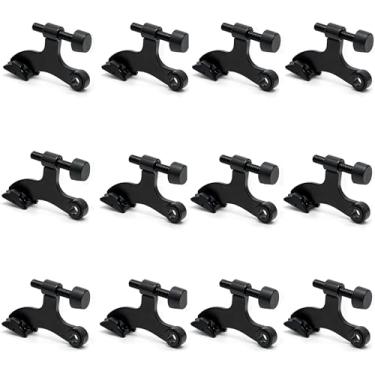 Imagem de Pacote com 12 rolhas de porta preta de pino de dobradiça ajustável, batente de porta de pino de dobradiça resistente com pontas de borracha preta