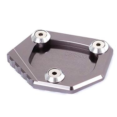 Imagem de Acc-Creativity Suporte lateral para pé de motocicleta, ampliador lateral, placa de extensão compatível com CB400 CB650F CBR300R CBR500R NC700S NC700X NM4 CB250F CB500F CB500X (titânio)