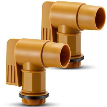 Imagem de Cinnvoice 2 peças de torneira de tambor de polietileno com junta EPDM torneira de barril macho de 5 cm substituição de torneira de polietileno para tambores de plástico ou aço de 30 e 55 galões