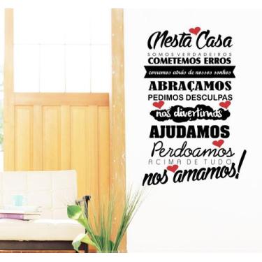 Imagem de Decoração de parede Frase Nesta Casa com coração amamos - Gaudesivos