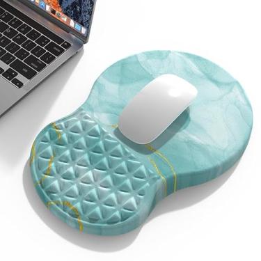Imagem de Aisakoc Mouse Pad Ergonômico Com Suporte Para Pulso E Design De Bojo Massageador, Descanso Mousepad Espuma Viscoelástica Alívio Da Dor Base Antiderrapante, Grandes Almofadas Computador Escritório Do