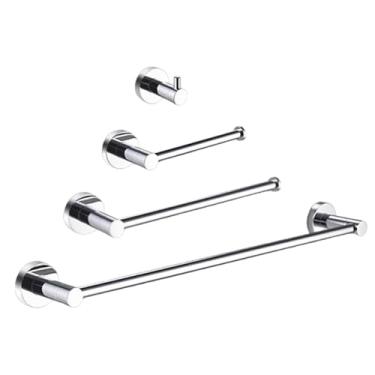 Imagem de Acessórios para banheiro, aço inoxidável 304, cromado, toalheiro, suporte para papel higiênico, saboneteira, toalheiro, acessórios para banheiro (conjunto de 4 peças B)