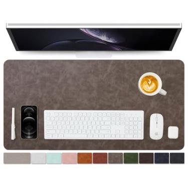 Imagem de Tapete de mesa de couro envelhecido - Almofada de mesa de poliuretano antiderrapante para escritório e casa - Organização de mesa e acessórios - Ideal para mouse pad grande e tapetes de mesa em cima