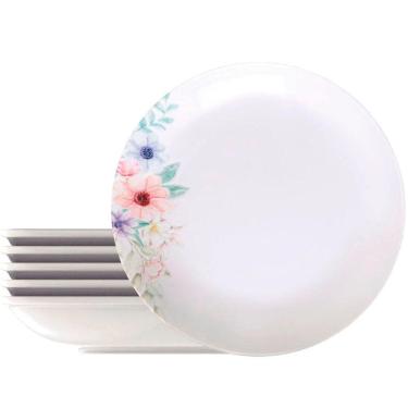 Imagem de Kit Jogo De Pratos Fundo Sopa 6pçs 6 Pessoas Floratta 22cm