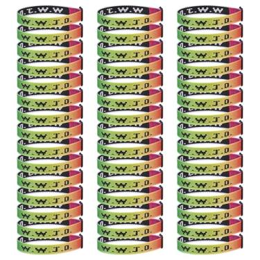 Imagem de Pmormyy Pacote de pulseiras WWJD de 45 peças para mulheres e homens, pulseiras de presente de Jesus Cristão, W.W.J.D Pulseiras ajustáveis What Would Jesus Do, Fibra de poliéster, Sem Pedra Preciosa