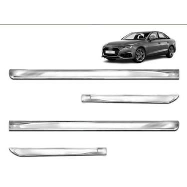 Imagem de Friso Lateral A4 2020 2021 2022 2023 Kit Cromado Espelhado - Shekparts