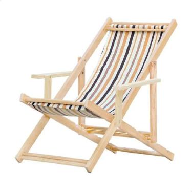 Imagem de Espreguiçadeira Dobrável para Piscina ou Varanda - Madeira Maciça, Com