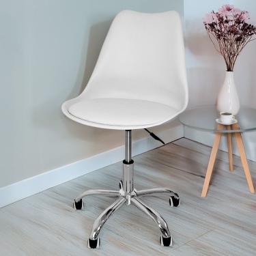 Imagem de Cadeira Secretária Com Base Giratória Estofada ícaro Branco